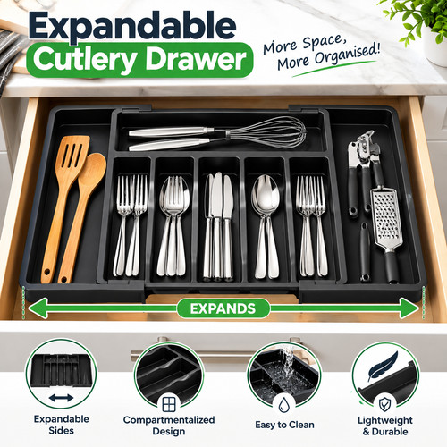 Expandable cutlery drawer - expandable,