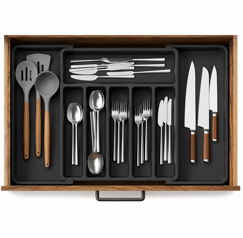 Expandable cutlery drawer - expandable,