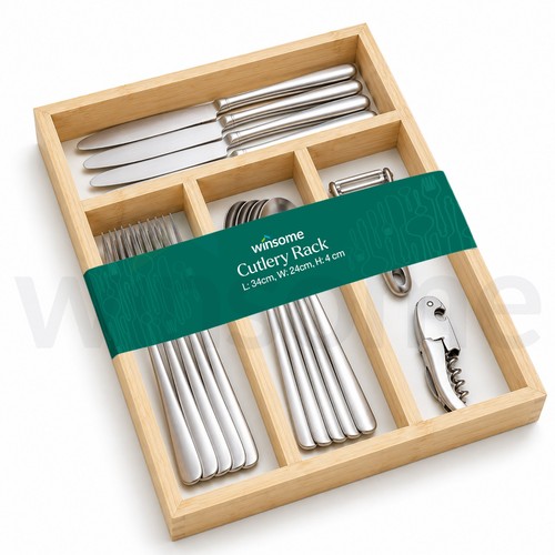 Compartments wooden cutlery - wooden,
