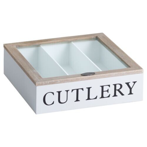 Wooden cutlery box knife fork - cutlery,