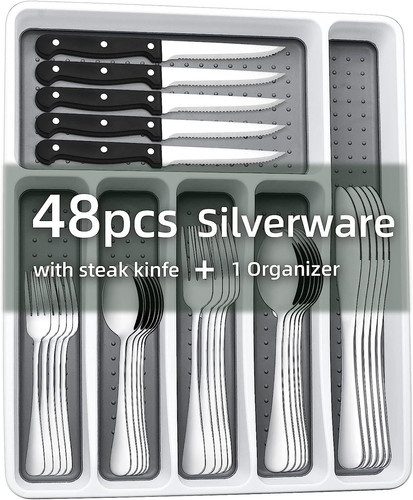 Piece silverware set - 49-piece,